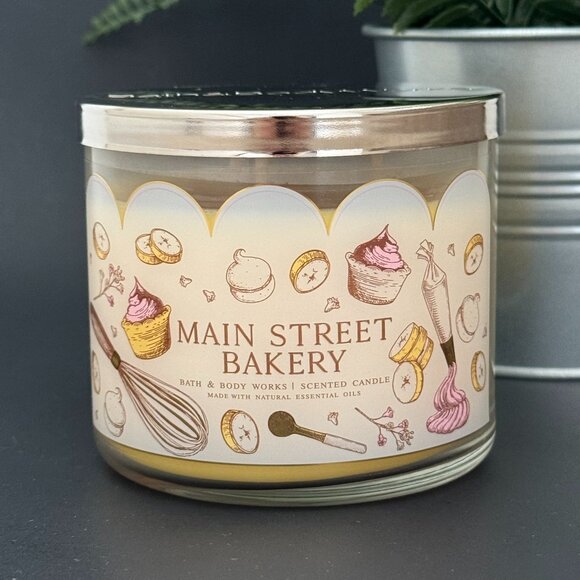 BBW Main Street Bakery Bath & Body Works 3 Wick Candle - Picture 1 of 10